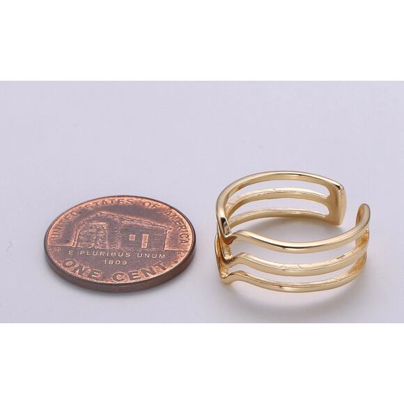 Dainty Stacking Rings, Minimal Gold Ring Set, Stacking Ring Set - Picture 4 of 4